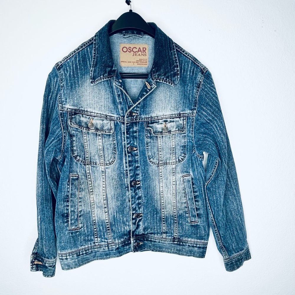 Oscar Jeans Classic Blue Distressed Jacket